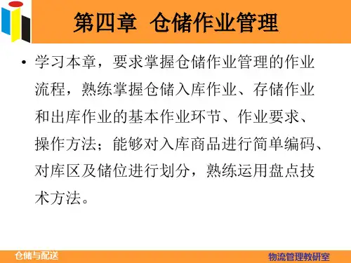 第四章  仓储作业管理