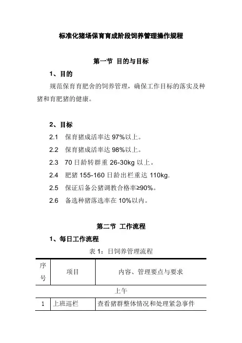标准化猪场保育育成阶段饲养管理操作规程