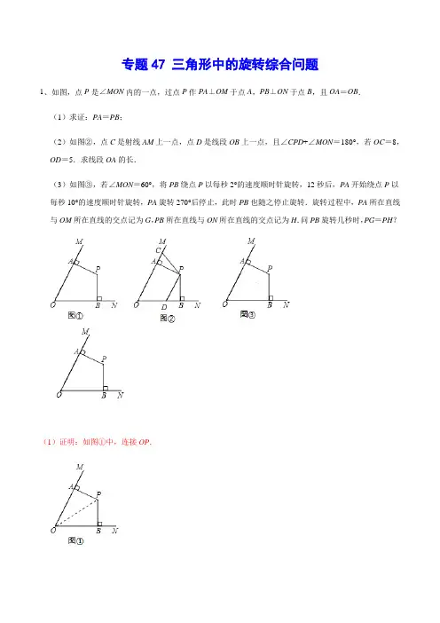 专题47 三角形中的旋转综合问题(解析版)