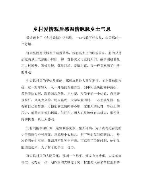 乡村爱情观后感温情脉脉乡土气息