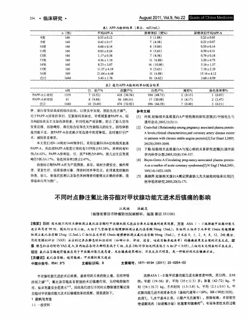 不同时点静注氟比洛芬酯对甲状腺功能亢进术后镇痛的影响