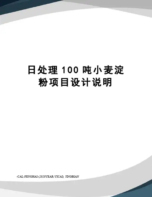 日处理100吨小麦淀粉项目设计说明