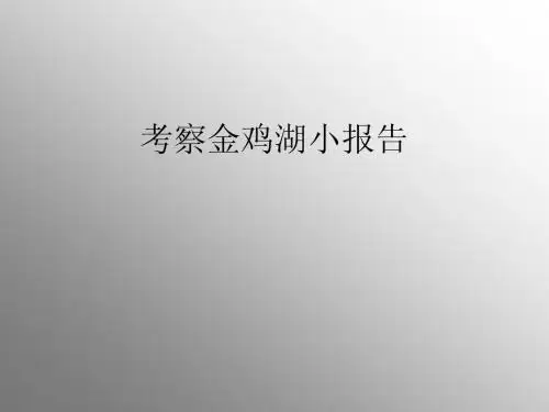 苏州金鸡湖考察小报告