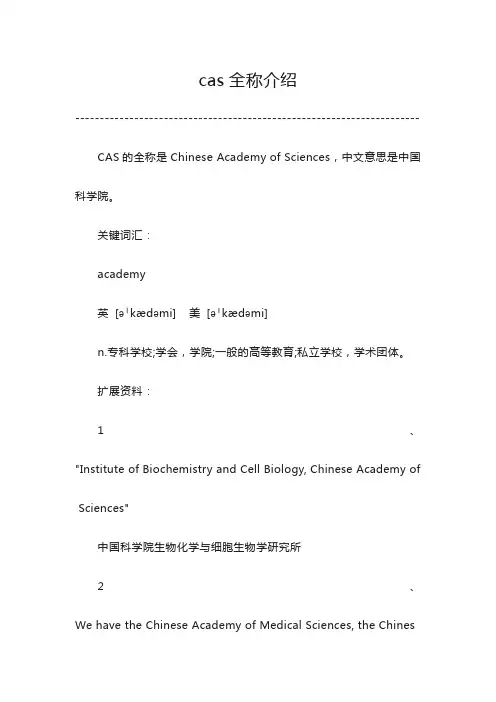 cas全称