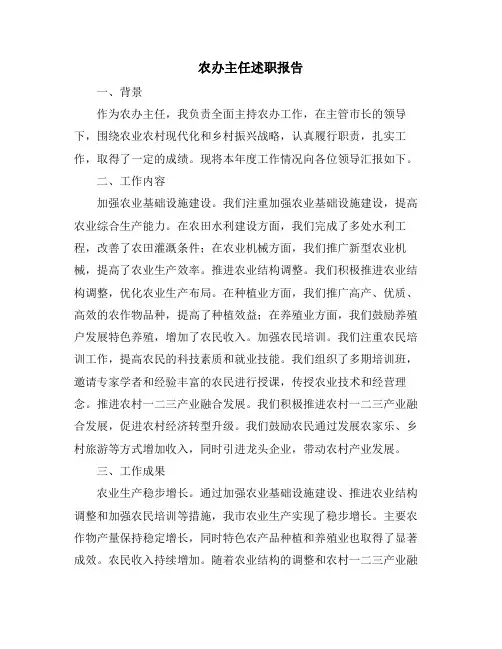 农办主任述职报告