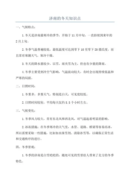 济南的冬天知识点