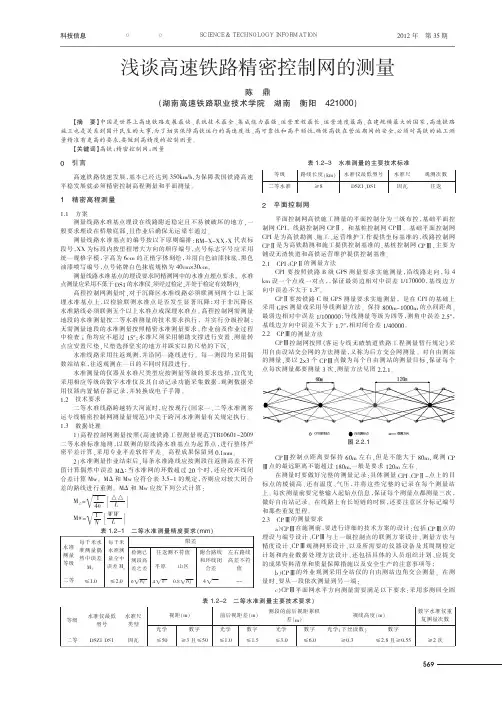 高速铁路精密控制网的测量