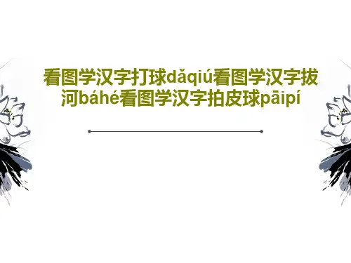 看图学汉字打球dǎqiú看图学汉字拔河báhé看图学汉字拍皮球pāipí32页PPT