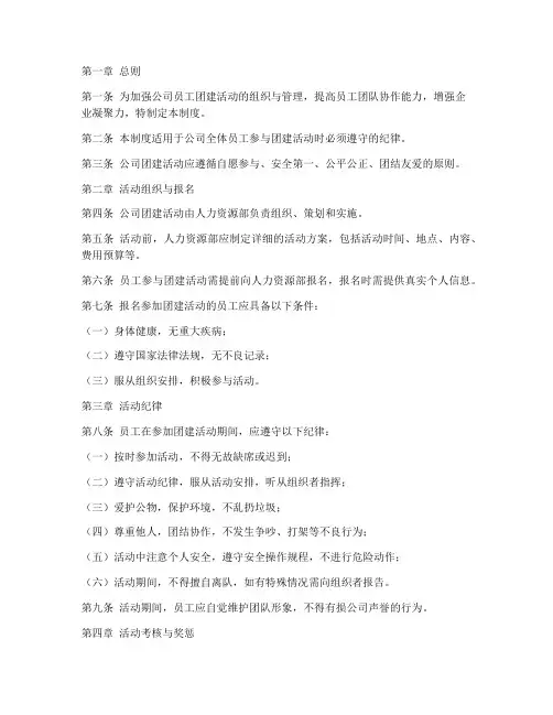 员工团建纪律管理制度