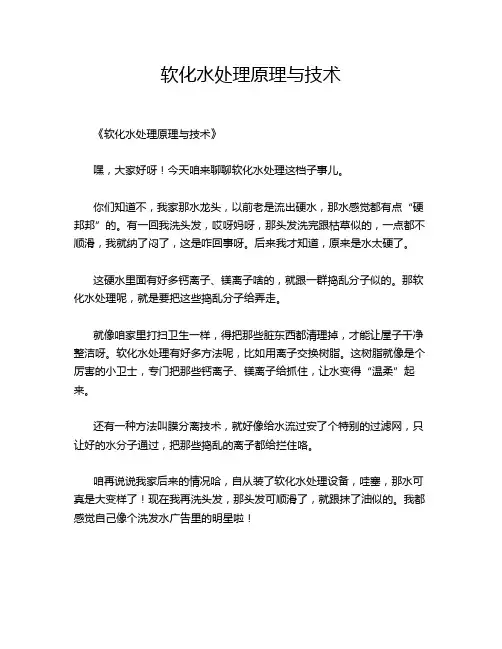 软化水处理原理与技术