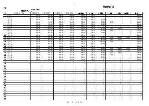应付往来账龄分析表模板