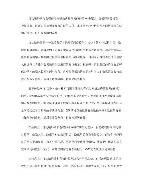 自动编码器与卷积神经网络的比较分析(六)