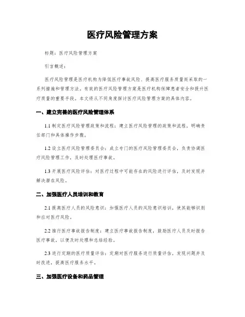 医疗风险管理方案