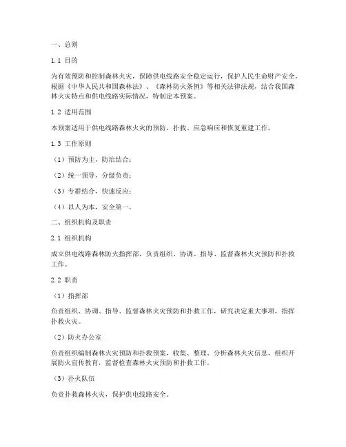 供电线路森林防火应急预案