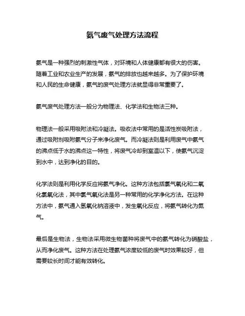 氨气废气处理方法流程
