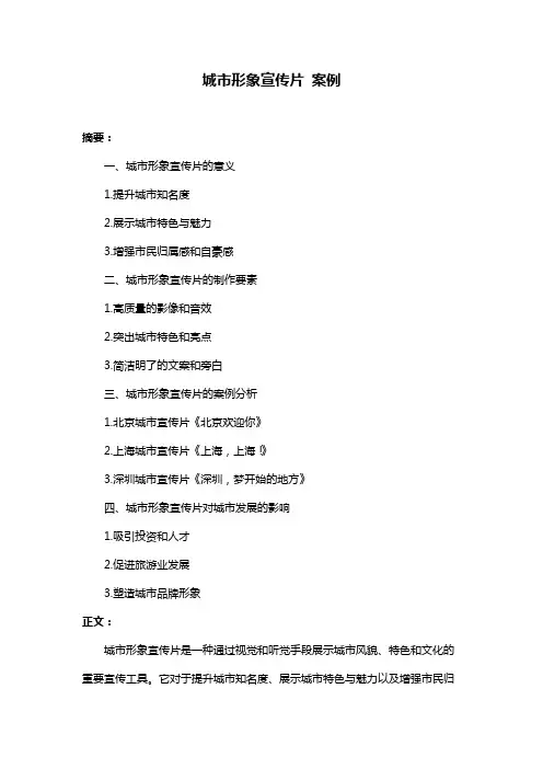 城市形象宣传片 案例