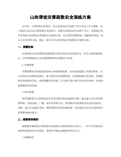 山体滑坡灾害疏散安全演练方案