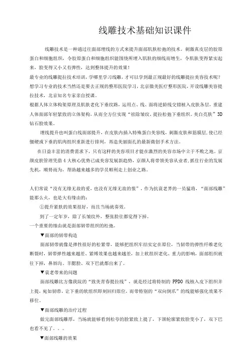 医疗美容线雕项目基础知识课件