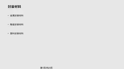 集成电路的封装工艺与技术PPT课件