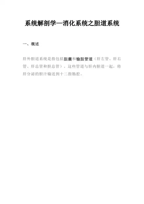 系统解剖学—消化系统之胆道系统