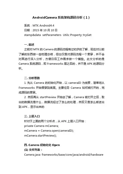 AndroidCamera系统架构源码分析（1）