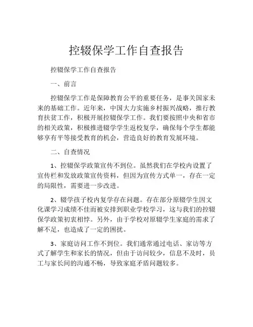 控辍保学工作自查报告