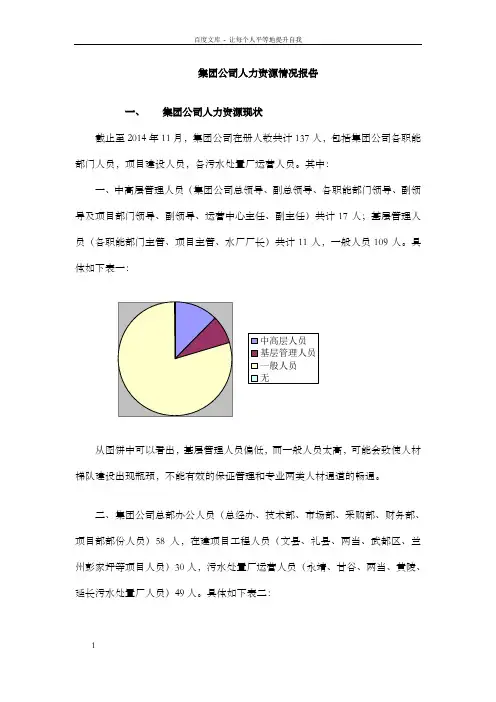 集团公司人员结构分析