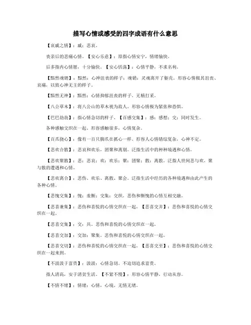 描写心情或感受的四字成语有什么意思