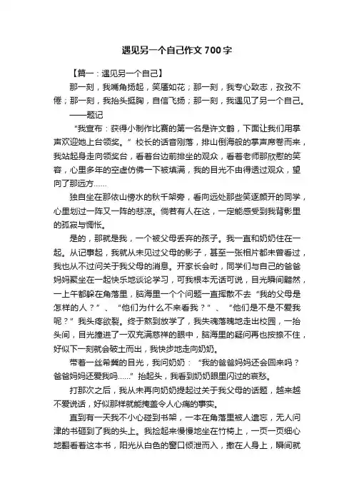 遇见另一个自己作文700字