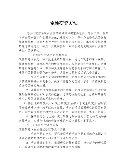 定性研究方法