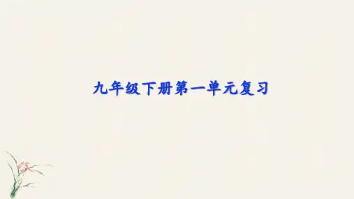 统编(部编)版初三语文9年级下册 第1单元 复习课件(共28张PPT)