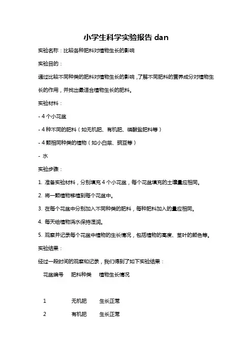 小学生科学实验报告dan