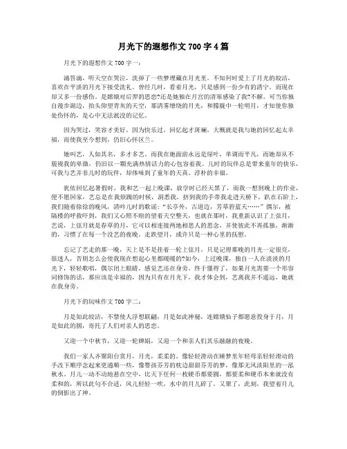 月光下的遐想作文700字4篇