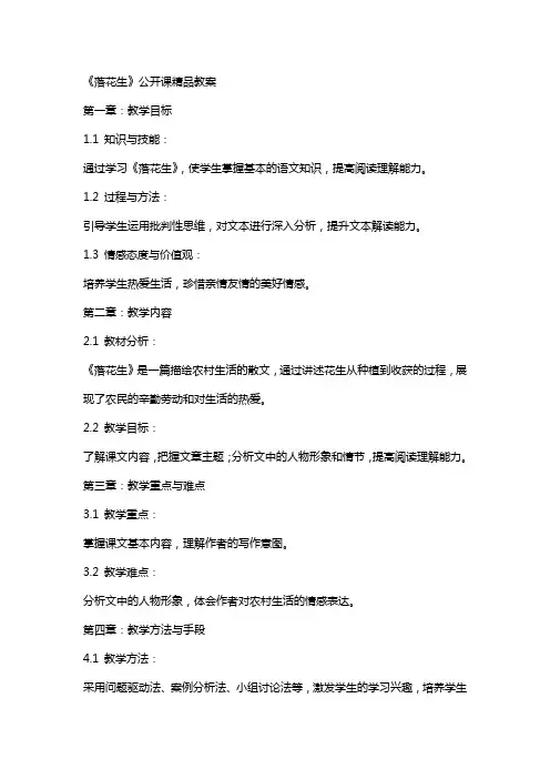 《落花生》公开课教案