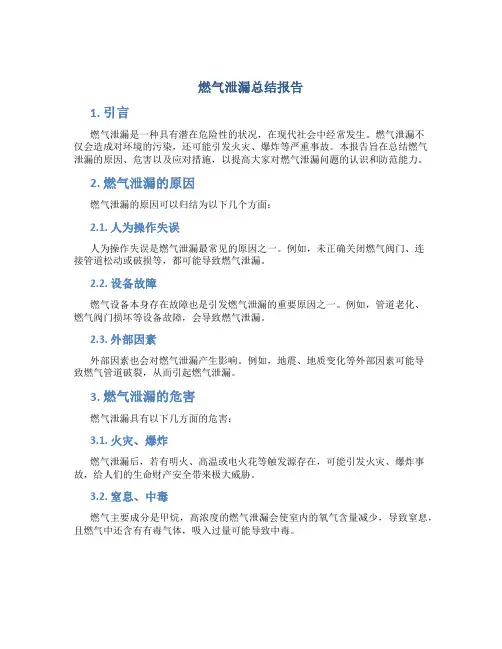 燃气泄漏总结报告 (2)
