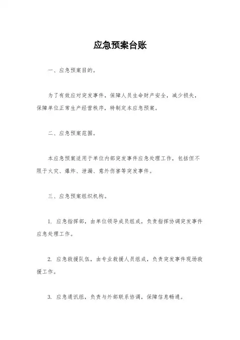 应急预案台账
