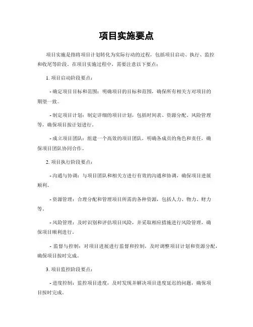 项目实施要点