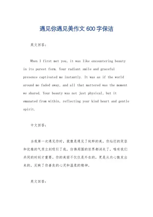 遇见你遇见美作文600字保洁