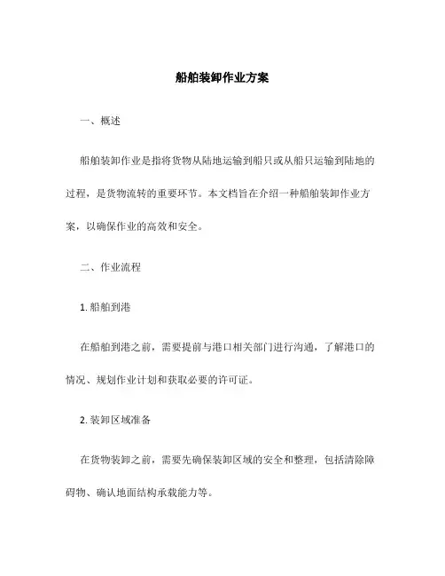 船舶装卸作业方案