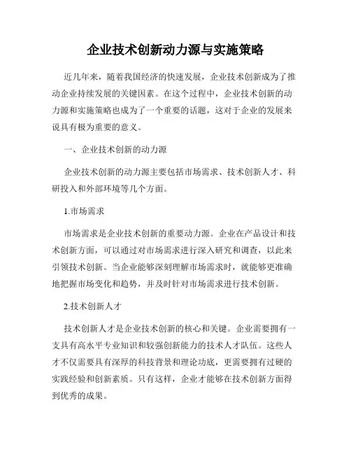 企业技术创新动力源与实施策略