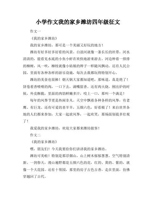 小学作文我的家乡潍坊四年级征文