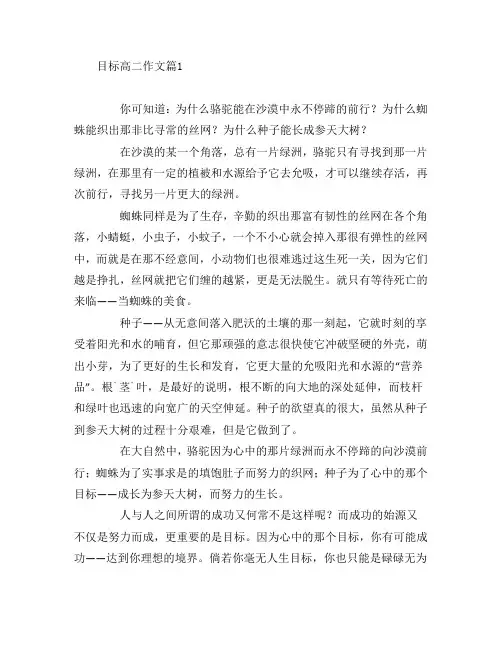 目标高二作文6篇