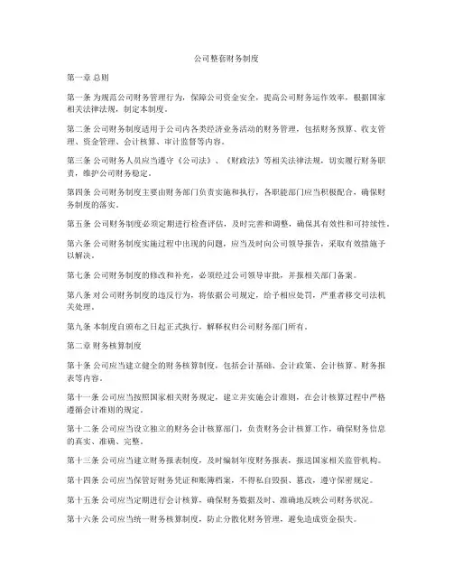 公司整套财务制度