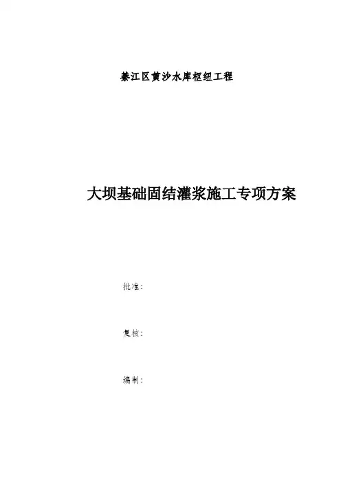 大坝基础固结灌浆专项方案