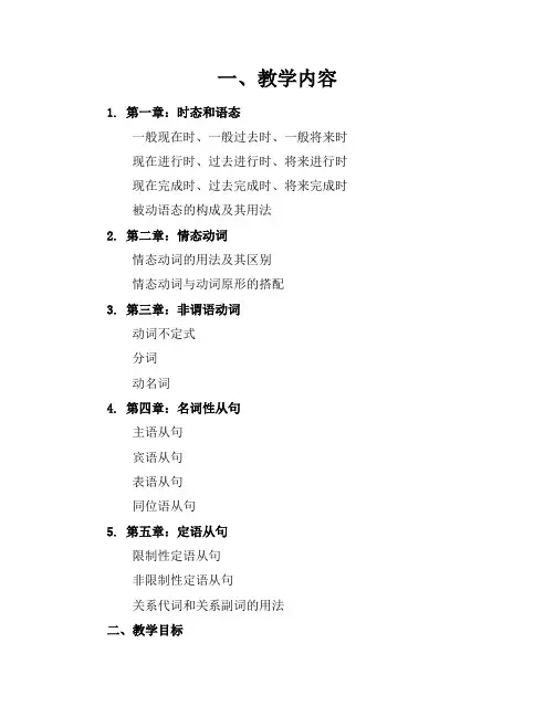 重要高中英语语法总结课件