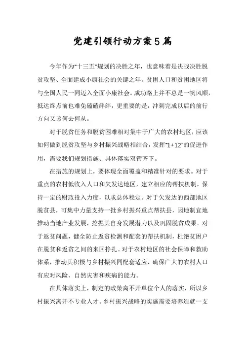 党建引领行动方案5篇