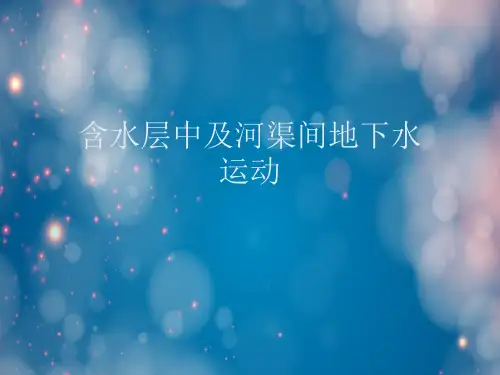 含水层中及河渠间地下水运动
