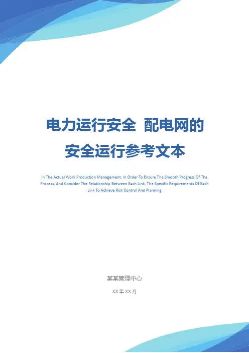 电力运行安全 配电网的安全运行参考文本