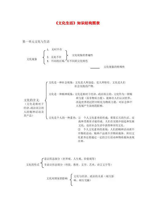 高中政治《文化生活》知识结构图表