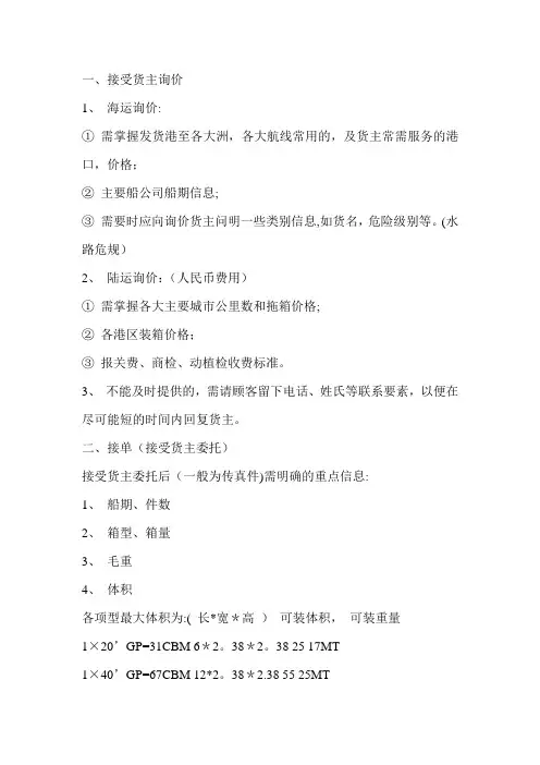 国际货代业务与海运流程介绍